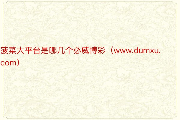 菠菜大平台是哪几个必威博彩（www.dumxu.com）